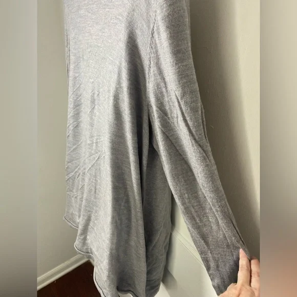 Eileen Fisher Light Gray Open Cardigan with Pockets - Picture 5 of 5